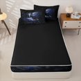 thumbnail image 4 of Homewish Goth Skull Skeleton Zipper Queen Comforter Set with Fitted Sheet and 2 Pillowcases,Halloween Zipper Bedding Set,Romantic Navy Floral Bed Set,Black Reversible,4pcs, 4 of 8
