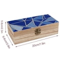 thumbnail image 2 of 7.9×2.3 In Wooden Boxes Durable Easy To Use Dustproof Prevent Slippery Delicate And Cabinet RoyalBlue Geometric Lines_2, 2 of 8