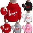 thumbnail image 6 of Kids Sweatshirts Valentine's Day Long Sleeve Hooded Pullover Letter Print Lightweight White 5 Years-6 Years, 6 of 6