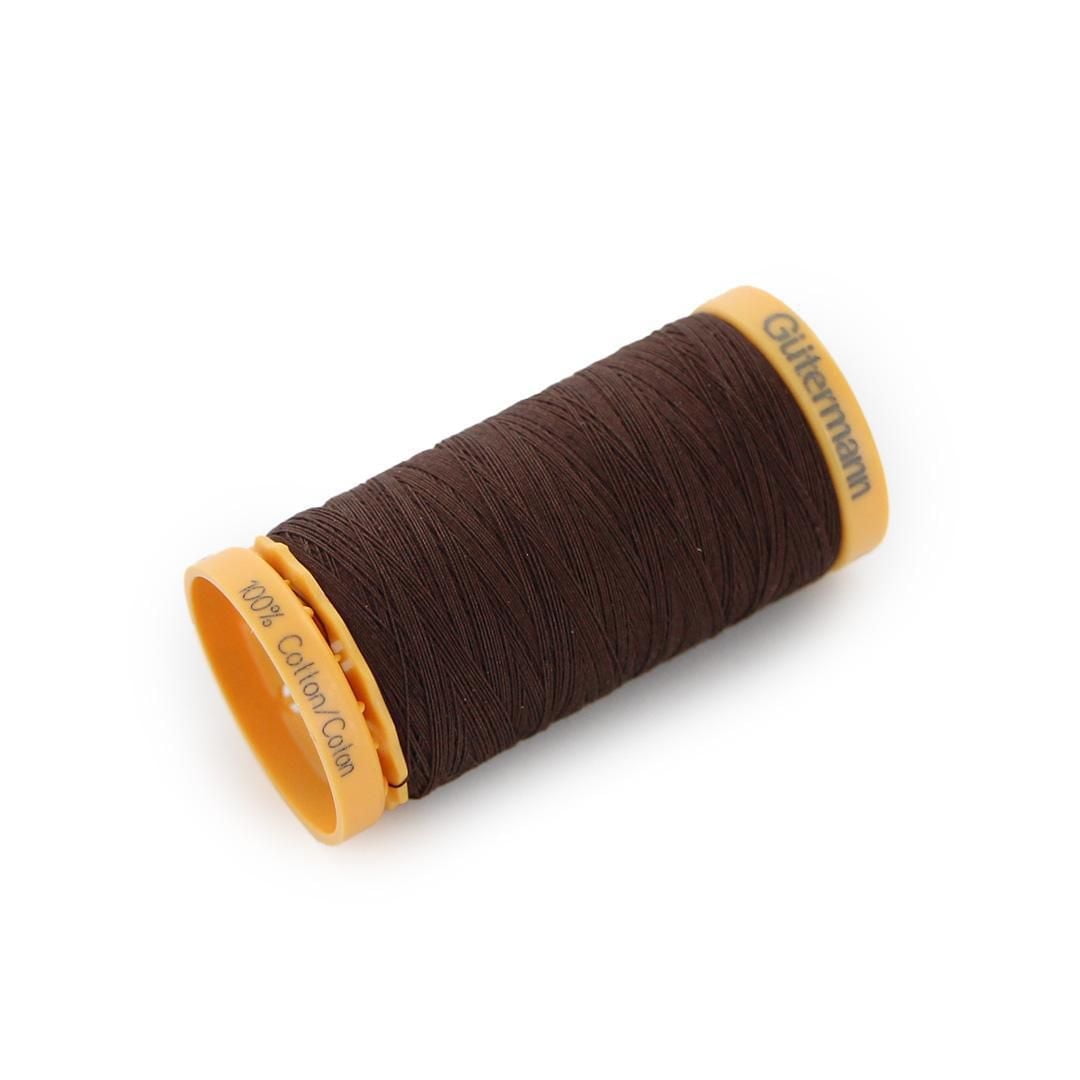 GÜTERMANN Cotton 50wt Thread, 250m, Black, Strong & Lustrous for Sewing, 250 m / 273 yds