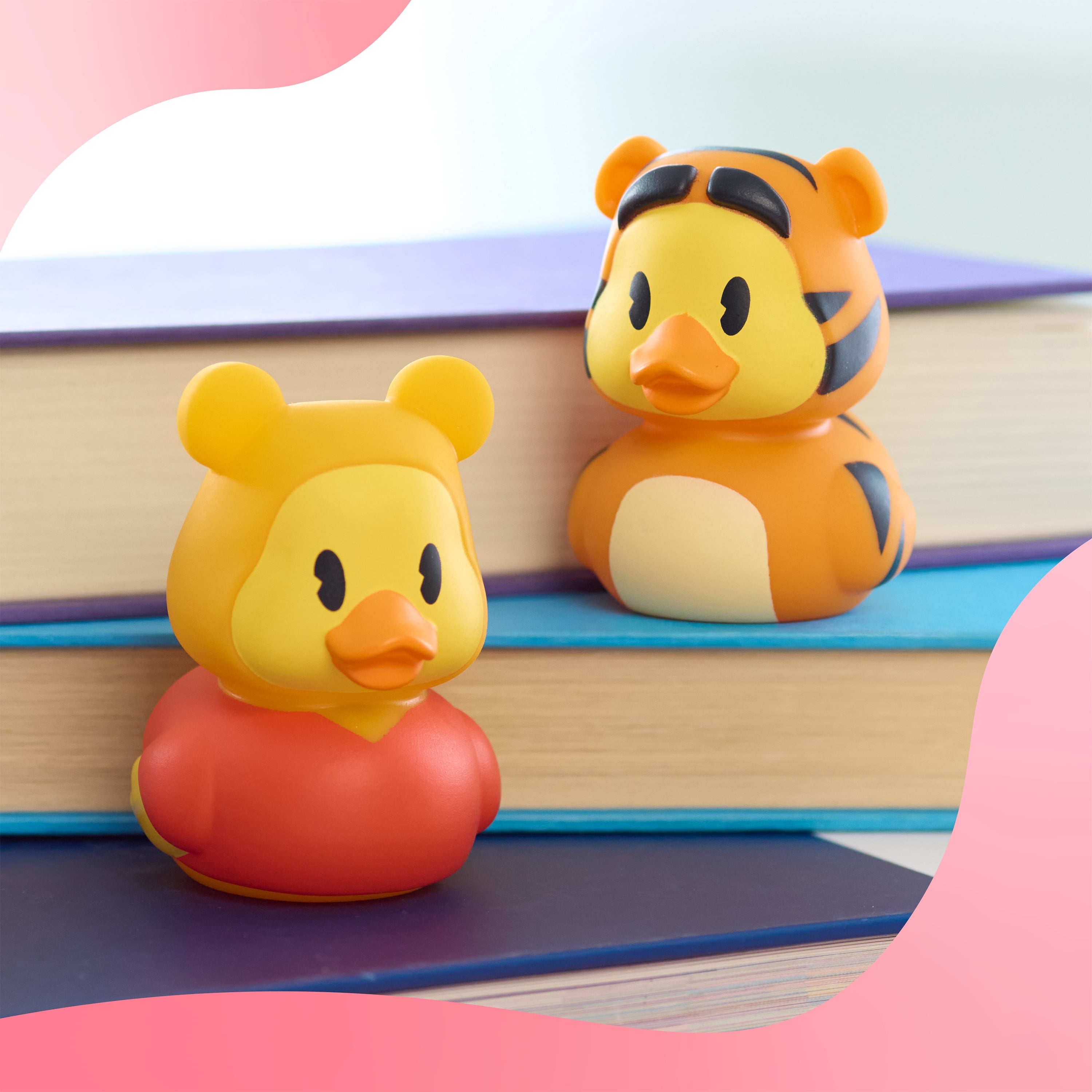 Dukalooz Disney Winnie the Pooh and Tigger Small Toy Duck 2 Pack, Collectible Toy Figure, for Kids Ages 3 and up