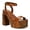 Brown, variant on Women Chunky Platform Sandals Wooden High Heel Open Toe Studded Ankle Strap Retro Shoes Size 5 Brown