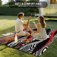 thumbnail image 4 of Red Black Stripes Outdoor Rug for Patio/Deck/Porch, Non-Slip Large Area Rug 4 x 6 Ft, Modern Gradient Abstract Lines Art Indoor Outdoor Rugs Washable Area Rugs, Reversible Camping Rug Carpet Runner, 4 of 8