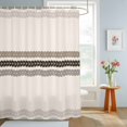 thumbnail image 4 of Rustic Farmhouse Shower Curtains for Bathroom, Vintage Minimalist Leaves Stripes Beige Waterproof Fabric Shower Curtain, Decorative Bathroom Curtain for Bathtub, 72"x72", No Hooks Included, 4 of 9