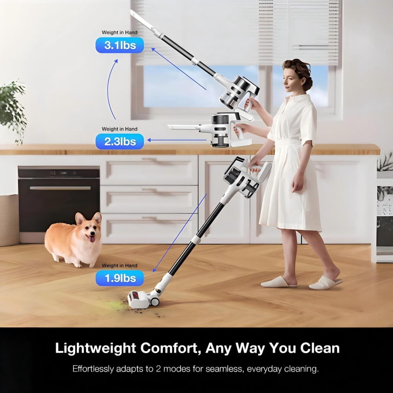 Maircle Cordless Stick Vacuum Cleaner, Power Suction, Headlight