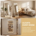 thumbnail image 3 of Modern LED Full-Length Mirror with Rounded Corners, 3 Color Temperatures, Touch Control, Floor & Wall Mountable, Anti-Fog for Bedroom/Bathroom(26" x71"), 3 of 8
