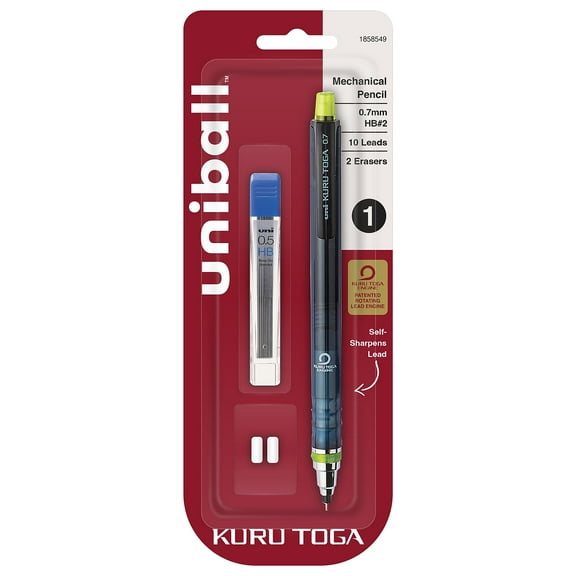 uni-ball KuruToga Mechanical Pencil, 0.7mm, HB #2, 1 Count