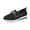 Black, variant on Women's Slip-Ons Sneakers, Womens Loafers, Ladies Fashion Canvas Sneakers, Flats Shoes Lightweight Soft Sneakers Metal Chain Decoration Casual Shoes Non Slip Comfortable & Light-Weight Shoes