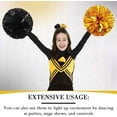 thumbnail image 5 of Set of 3 12 Inch Cheerleading Pom Poms and Large Cheerleader Ponytail Bow Holder for Girl Large Metallic Cheerleader Pom Poms for Sports Team Cheering (Gold and Black), 5 of 6