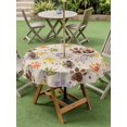 thumbnail image 5 of Outdoor Tablecloth with Umbrella Hole Zipper Colorful Dog Paws Round Tablecloth 60" Waterproof Outside Table Cloth Farmhouse Art Cartoon Rustic Patio Table Cover Tablecloths for Picnic Party, 5 of 8
