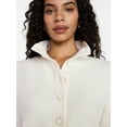 thumbnail image 4 of Time and Tru Women's Quarter Button Fleece Top with Long Sleeves, Size XS-XXXL, 4 of 5