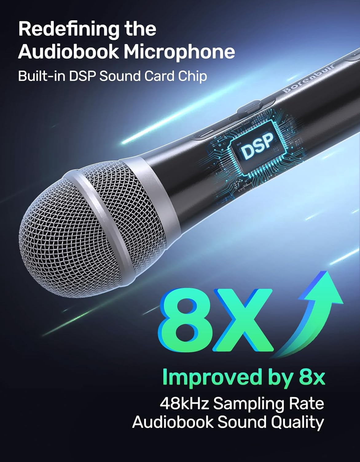 Dynamic Microphone for Audiobook Recording USB XLR Noise Canceling Handheld Mic Kit with Volume Control