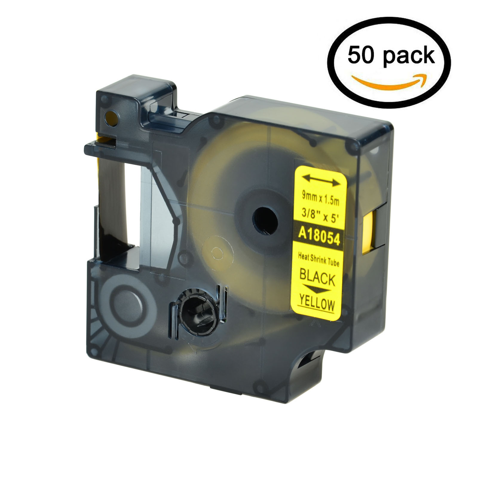 3 Heat Shrink Tube Label IND Tape Black on Yellow 18054 For Dymo Rhino 4200 3//8/"