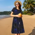 thumbnail image 4 of Balery Physical Formulas Pattern Womens Dresses Loose Short sleeve Sundresses Swimsuit Coverup 2025 Summer Casual Dress for Women - A-Line Swing Dress, 4 of 6