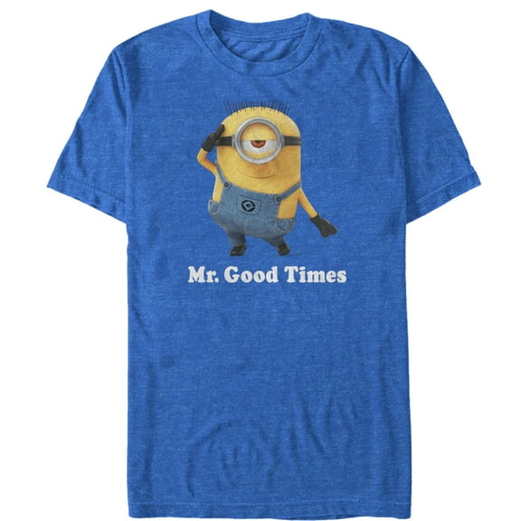 Men's Despicable Me Minion Mr. Good Times Graphic Tee Royal Blue Heather Large
