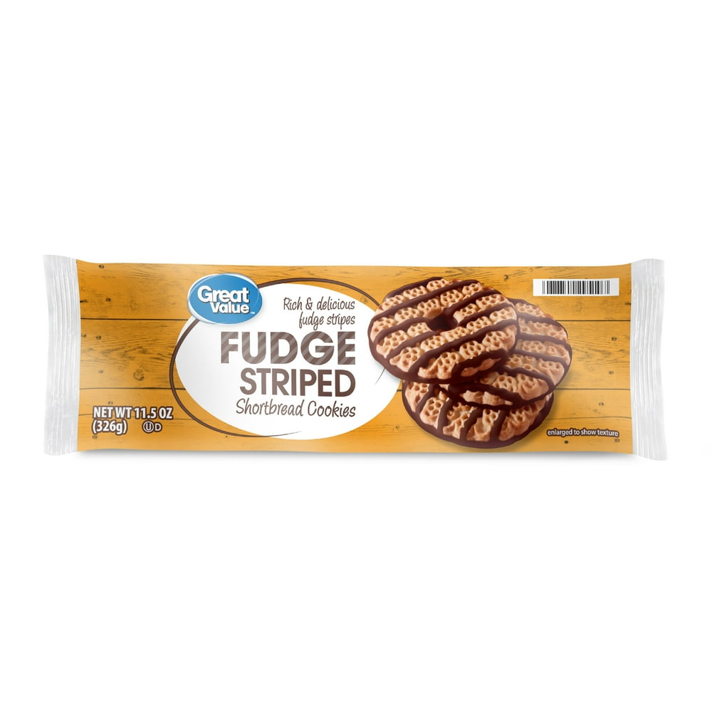 Great Value Fudge Striped Shortbread Cookies, 11.5 Oz.