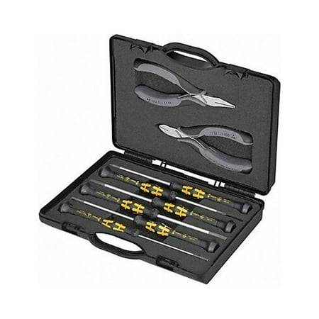 UPC: 0843221010942 | Knipex Precision Pliers Set 8 Pcs 00 20 18 ESD