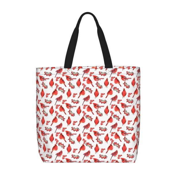 Balery Red Birds Bolsa de Mano para Mujeres con Cremallera, Bolsa de Gimnasio con Compartimentos, Bolsa para Laptop, Bolsa para Trabajo