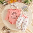 thumbnail image 2 of Newborn Baby Girl Clothes Little Sister Outfit Long Sleeves Romper Pants Baby Clothes for Girls, 2 of 6