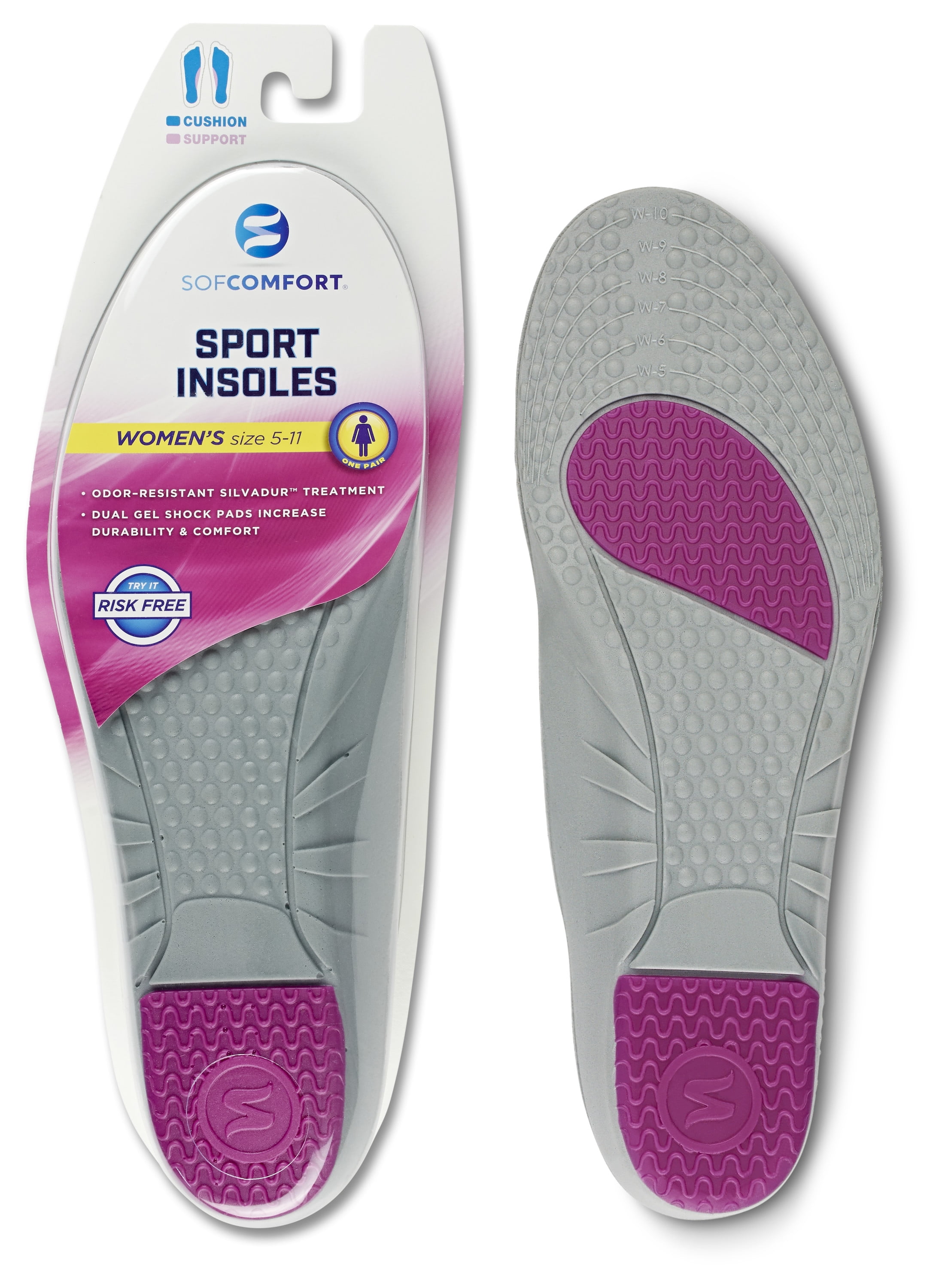 Premier Comfort Plus Cushion Insoles for Women 1 pair Pack of 10 size: 7-8 