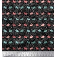 thumbnail image 1 of Soimoi Black Cotton Duck Fabric Rabbit Animal Printed Craft Fabric by the Yard 56 Inch Wide, 1 of 3