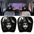 thumbnail image 2 of Spooky Witch Themed Halloween Car Interior Decor, 2‑Pack Hooded Black Robe Witch Face Headrest Covers, Universal Slip‑on Vehicle Seat Head Rest Protector for Haunted‑Car Holiday Styling, 2 of 5