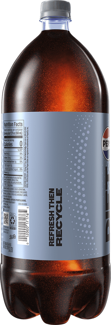 Diet Pepsi Cola Soda Pop, 2 Liter Size Bottle