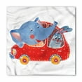 thumbnail image 1 of Cartoon Bandana, Funny Animal in a Car, Unisex Head and Neck Tie, by Ambesonne, 1 of 2