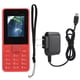 thumbnail image 2 of Teléfono Móvil 2G, Pantalla de 1.7 Pulgadas, 3000 MAh, Doble Tarjeta, Teléfono Móvil de Doble JModo de Espera con Whatsapp 100-240V EE.(Rojo) Ecomeon no, 2 of 4