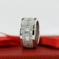 thumbnail image 2 of Hitanshu Jewels Men's 3Ct Baguette Cut CZ Band 14K White Gold Plated Silver, 2 of 4