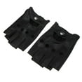 thumbnail image 4 of serony Retro PU Leather Men Fingerless Driving Cycling Gloves L Black Button, 4 of 9