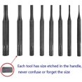 thumbnail image 4 of Juego de punzones de 8 piezas, Kit de armería, herramienta de reparación de extracción con soporte para automoción, reparación de relojes, joyería y artesanía, 4 of 5