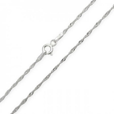 - Thin Singapore Twisted Rope Link Chain 1.5 mm 020 Gauge For Women Necklace 925 Sterling Silver Italian