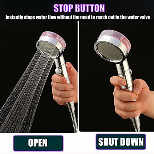 Propeller Driven Handheld Shower Head High Pressure - 360 Degrees Rotating  Water Saving Shower Head Premium Turbocharged Kit Excellent Replacement for  Bath Showerhead 