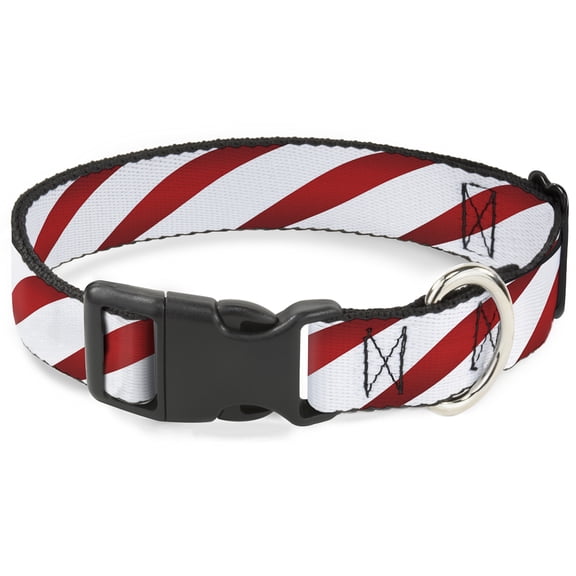 Buckle-Down Pet Collar, Dog Collar Plastic Buckle, Candy Cane, 7 to 8.5 Inches 0.5 Inch Wide