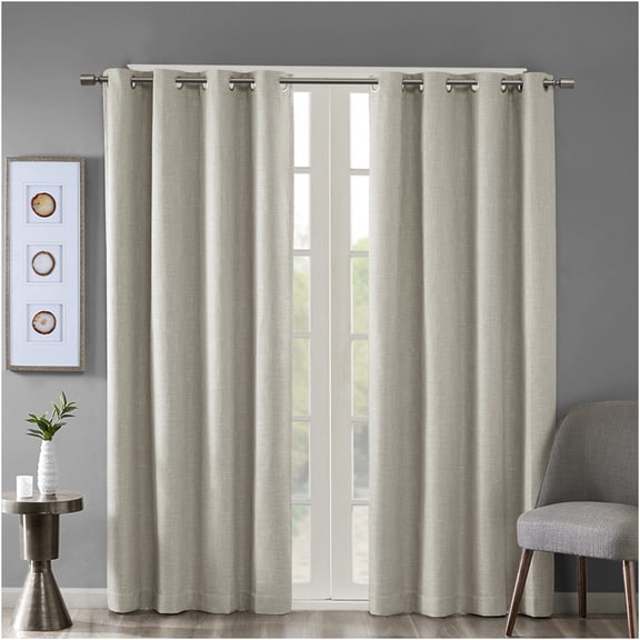 JERFIT Taupe Blackout Curtains for Bedroom 50x54 Inch, Thermal Insulated Grommet Window Curtain Panel, Noise Reducing Polyester Drapery for Living Room