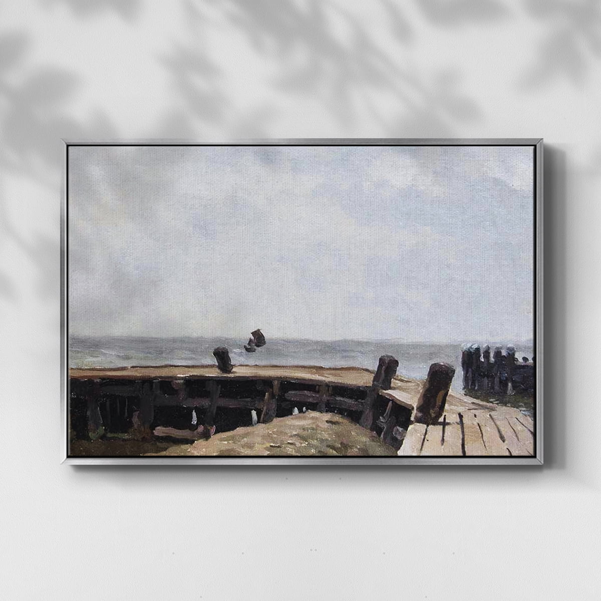Vintage Nautical Print-LV By Wexford Home Framed in Silver Wood Gallery Wrapped Canvas 27 in. x 41 in.