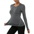 thumbnail image 5 of NELEUS Womens Compression T Shirt Athletic Running Dry Fit Long Sleeve 3 Pack,Black+Gray+White,US Size S, 5 of 8