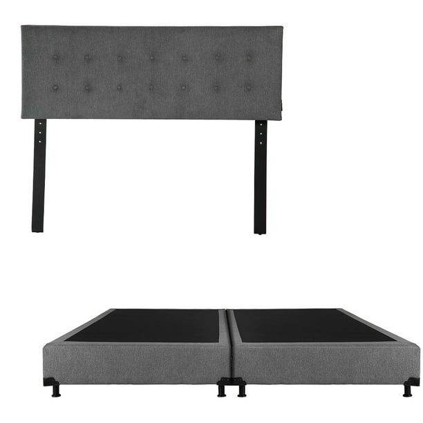 Box Base Cama King Size + Cabecera Bilbao Gris