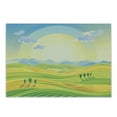 thumbnail image 1 of Country Cutting Board, Sunny Rural Landscape with Rolling Hills Fields in Autumn Color Cartoon Art Print, Decorative Tempered Glass Cutting and Serving Board, Small Size, Yellow Green, by Ambesonne, 1 of 1