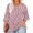 Pink, variant on POTETI Shirts for Women Crop Winter Casual Plus Size 3/4 Ruffled Sleeve Shirt Casual V-neck Pleated T-shirt Loose Fitting Shirt Pink Blouse for Women