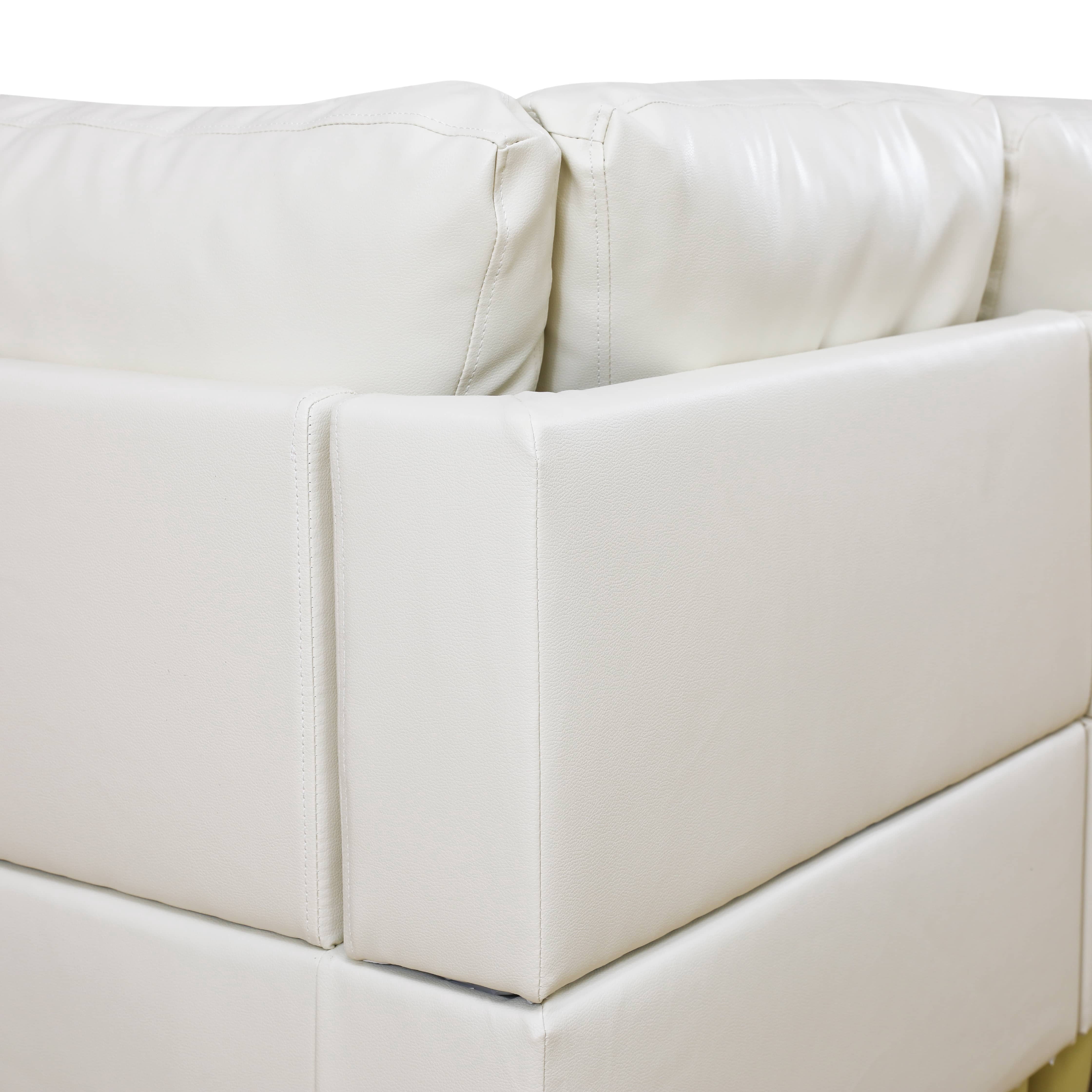 MAYEERTY White Modern 3-Piece Couch Durable Bright Fresh Living Room Vibe