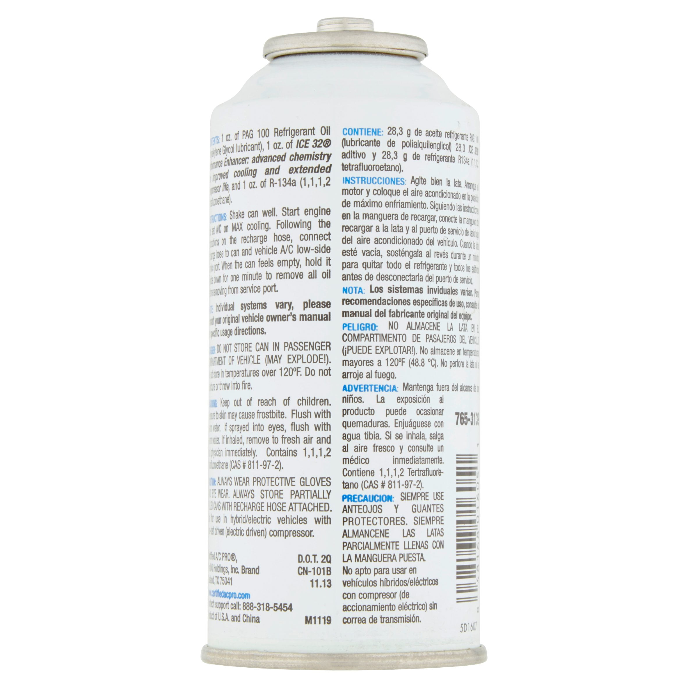 A/C Pro Automotive Air Conditioning Refrigerant R-134a PAG 100 with Ice 32 Oil Charge, 3 oz