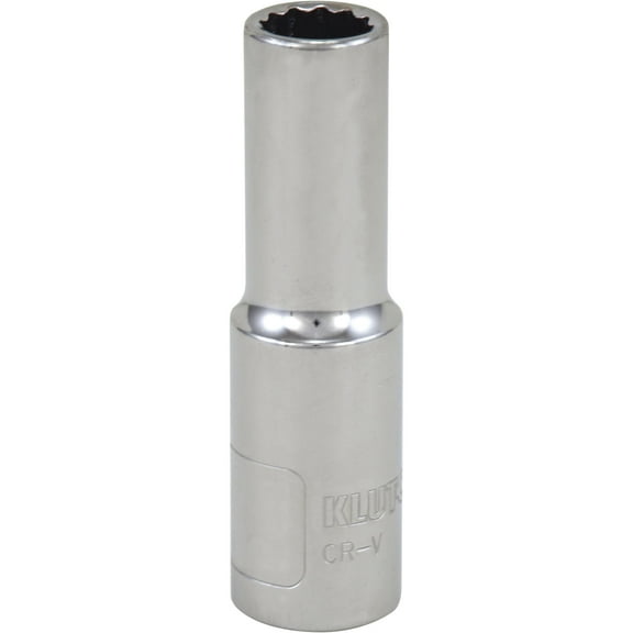 Klutch Deep Socket, Metric, 14mm, 1/2in.-Drive, 12-Pt.