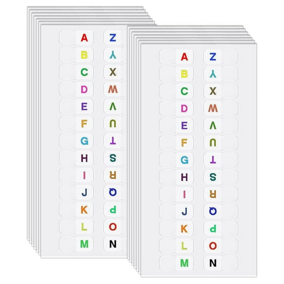 A to Z 26 Letters Index Labels Multicolor Tabs,Self-Adhesive A-Z Index Letters Tabs Table of Contents Index Dividers 260pcs