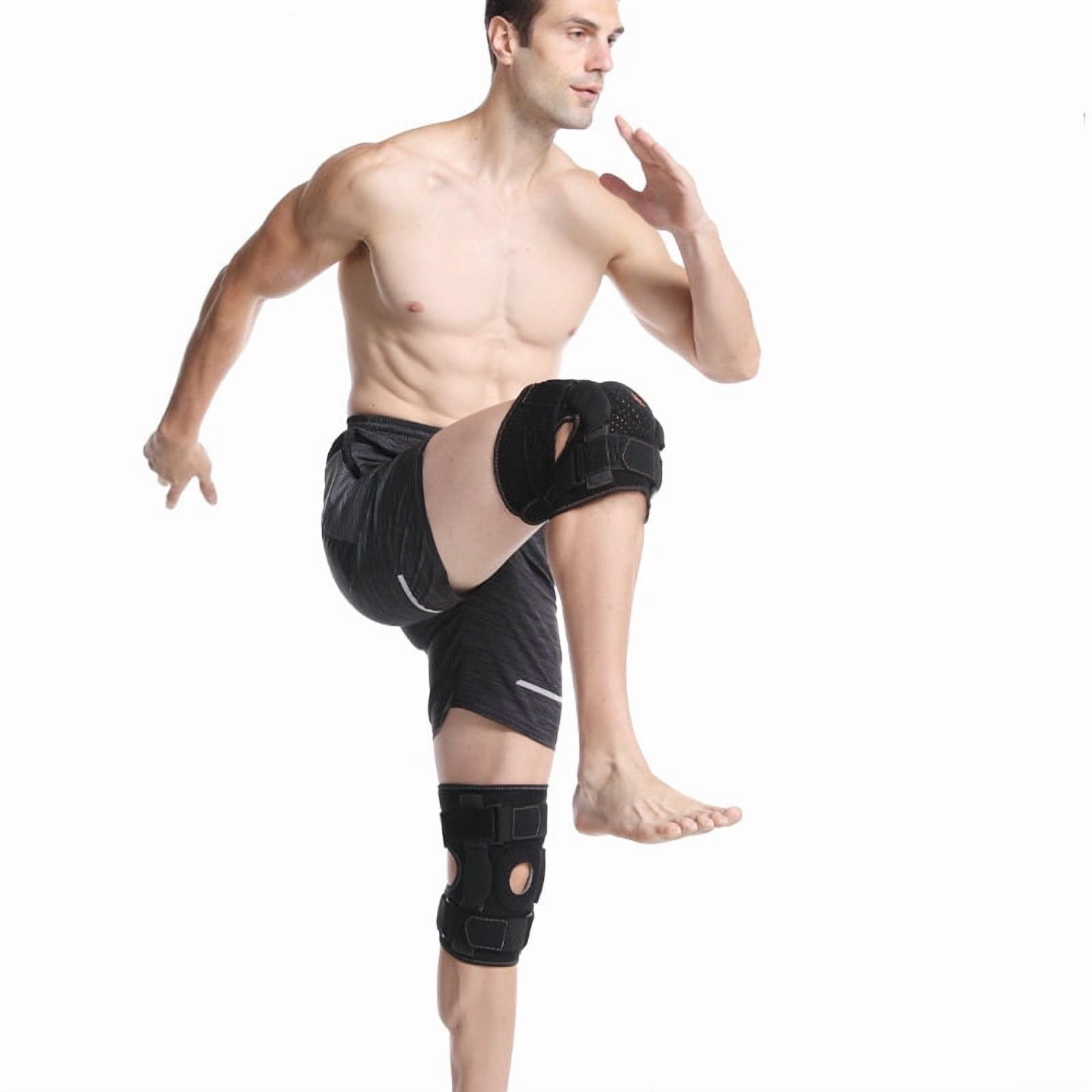 Hinged Knee Brace with Aluminum Alloy Support – Meniscus Tear Recovery, Ligament Protection, Adjustable Knee Support for Sports & Injury Prevention