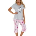 thumbnail image 5 of Lu s Chic Women s Cute Pajama Set Cotton Capri Loungewear Soft Short Sleeve Pjs Comfy Pants Lounge Two Piece Patterned Print Sleepwear Pink Medium, 5 of 5