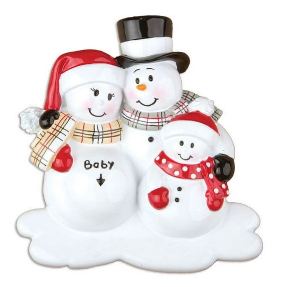 We're Expecting Baby Family of 3 Personalized Christmas Ornament DO-IT-YOURSELF