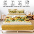 thumbnail image 5 of Twin Sze Fitted Sheet Set - Sunflower Yellow 2 Piece Bedding Sets 16" Deep Pocket Fitted Sheet with 1 Pillowcase, Retro Southwest Country Plant Leaf Floral Brushed Microfiber Hotel Luxury Bed Sheets, 5 of 9
