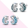 thumbnail image 3 of Pendientes De Plata De Ley 925 Que Cambian De Color Camaleón Para Mujer Moda En Forma De Corazón Regalo, 3 of 4